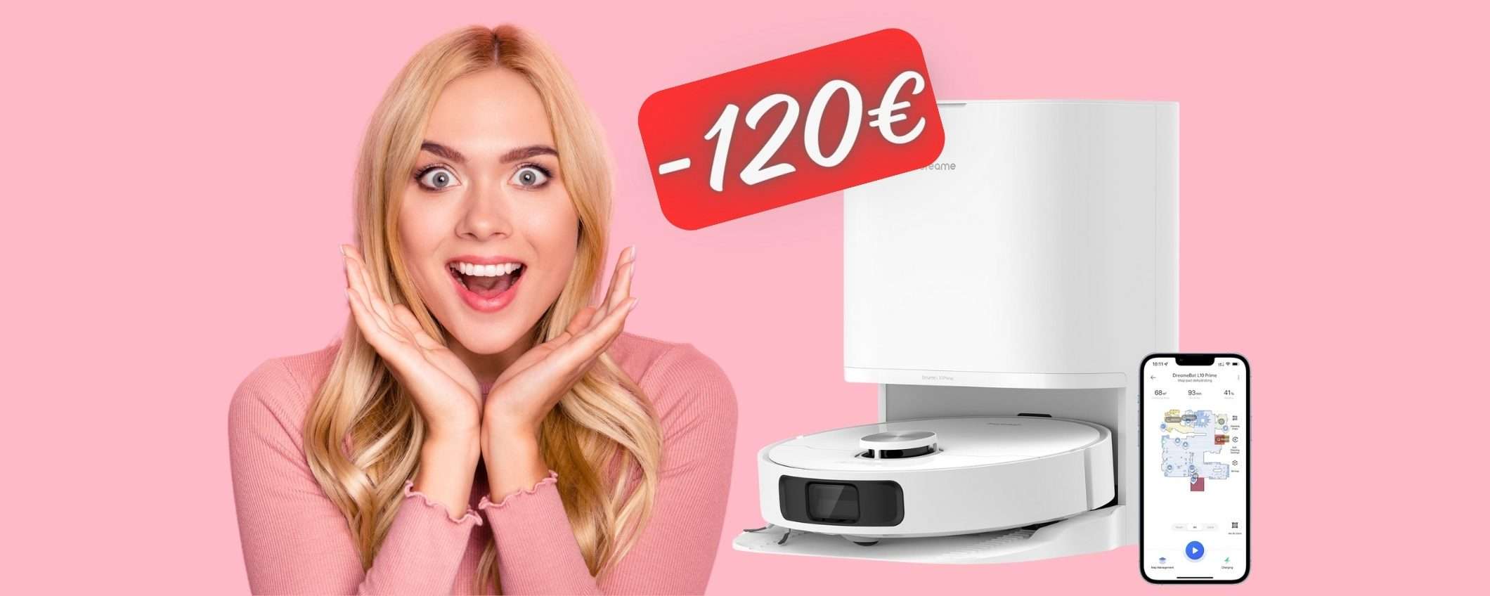 Dreame L10 Prime: robot che aspira e lava + base di svuotamento (-120€)