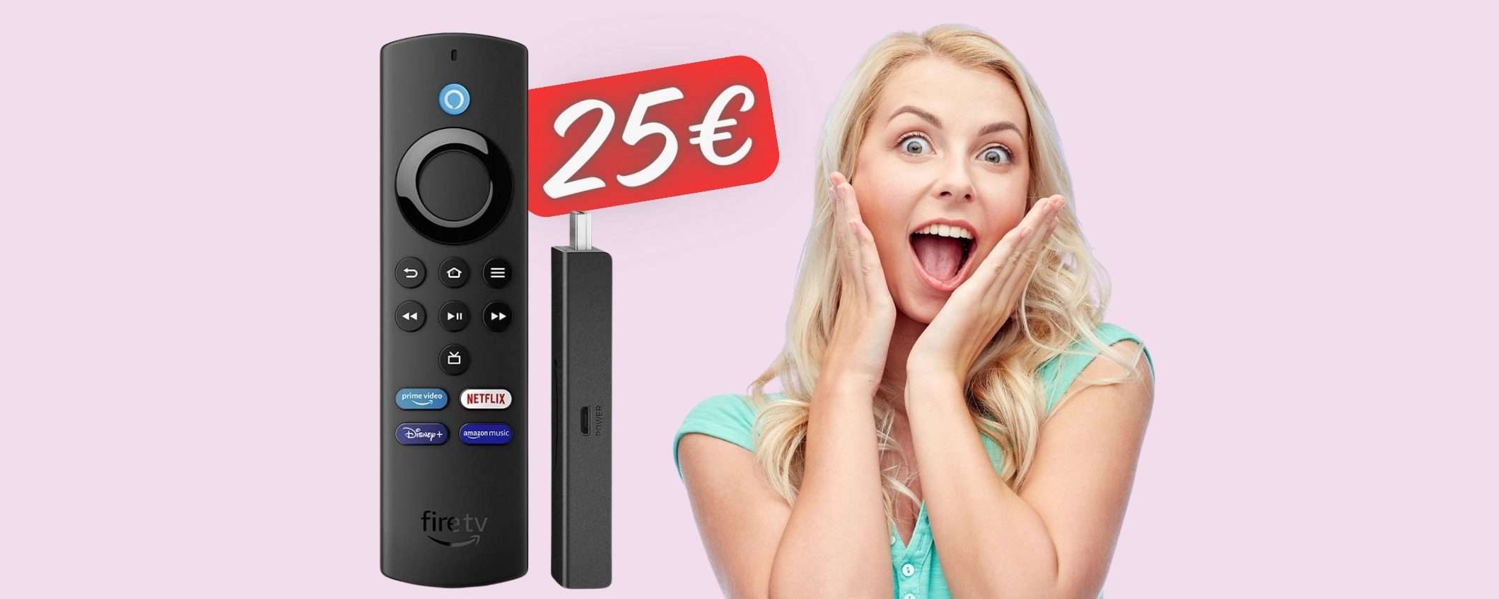 Fire TV Stick Lite con telecomando vocale in OFFERTA a SOLI 25€