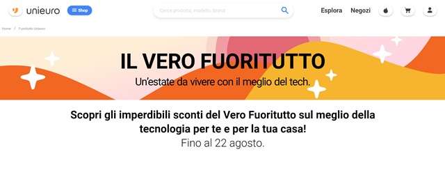 il vero fuoritutto unieuro agosto 2024