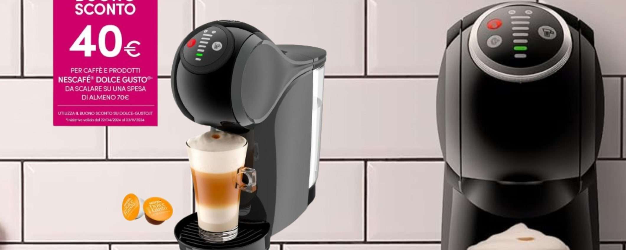 Nescafé Dolce Gusto Genio S a 68€: buono di 40€ di caffè in OMAGGIO (Amazon)