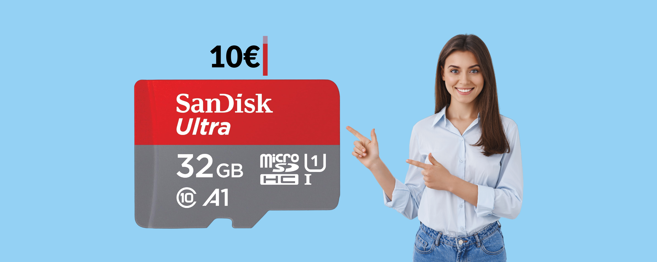 MicroSD SanDisk 32GB, veloce ed a prezzo stracciato: tua con 10€