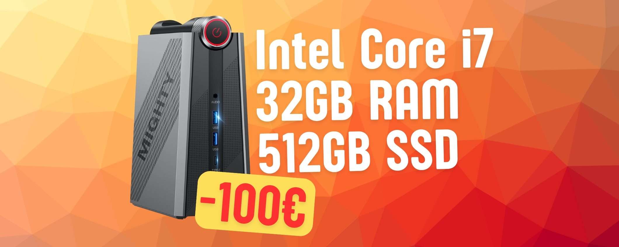 Mini PC con Intel Core i7, 32GB di RAM e SSD da 512GB in SCONTO di 100€