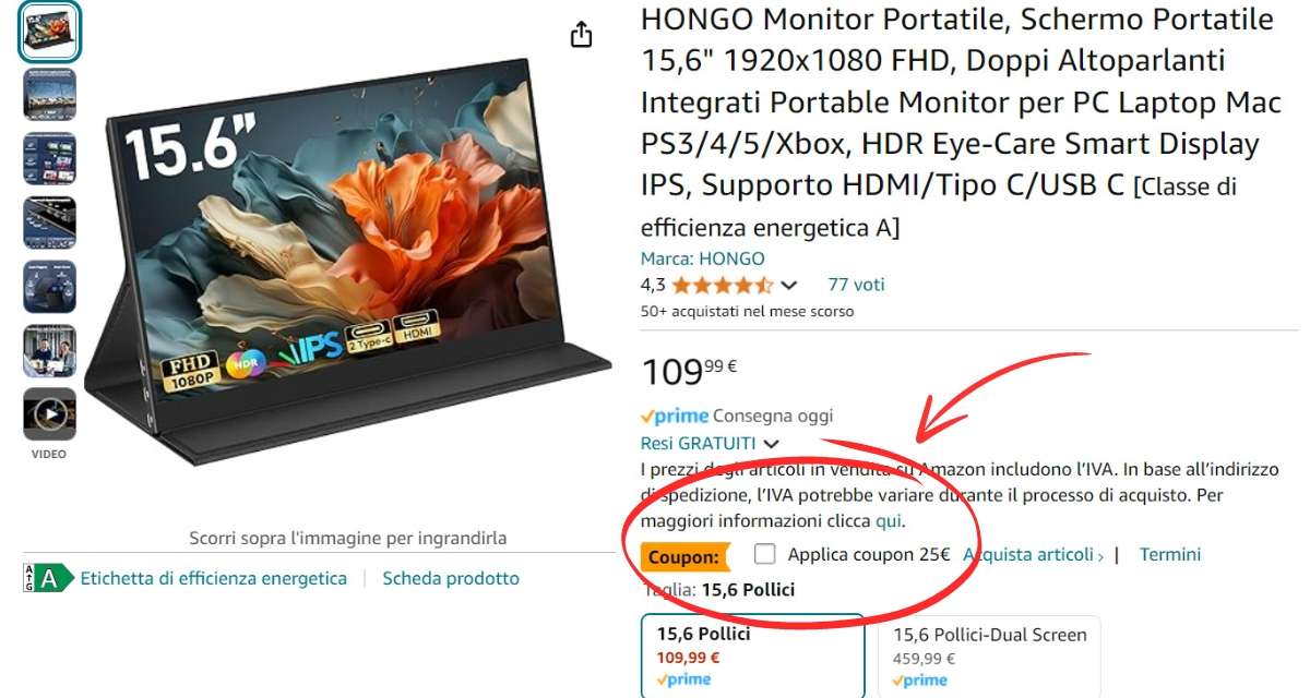 monitor-portatile-15-6-pc-consolle-prezzo-bomba-amazon-coupon