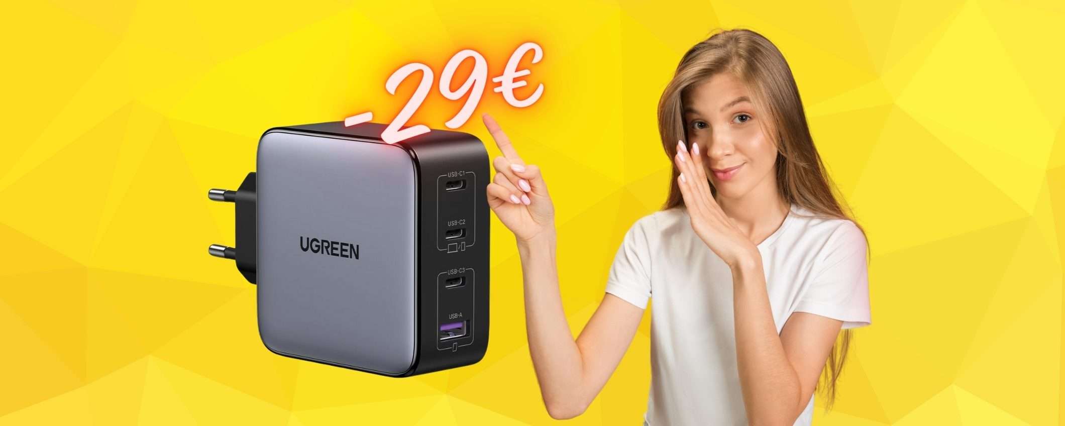 OFFERTA SUPER di Amazon per questo caricatore USB da 100W e 4 uscite (29€)