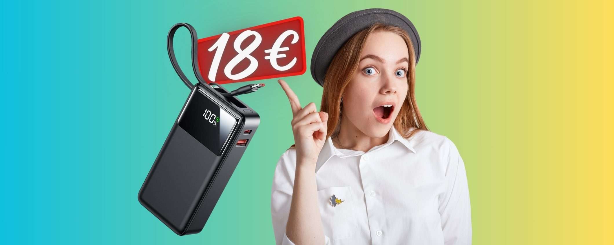 Power Bank LEGGERO e POTENTE con capacità da 20000mAh a SOLI 18€