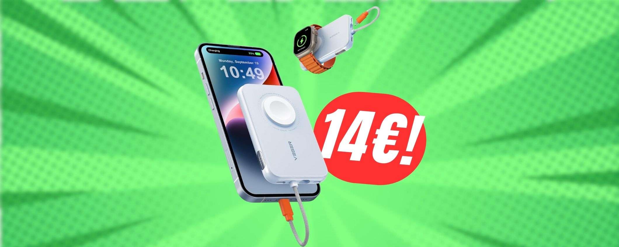 Il POWER BANK perfetto per Apple costa solo 14€ con lo sconto Amazon!