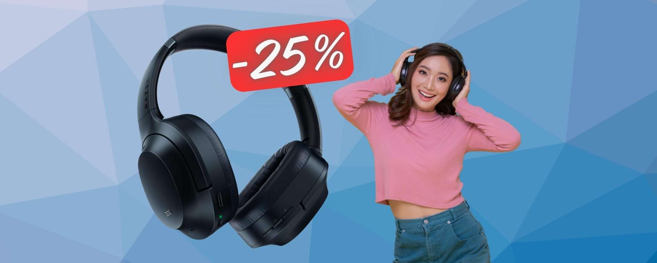 Razer Opus: cuffie wireless con cancellazione rumore avanzata (-25%)