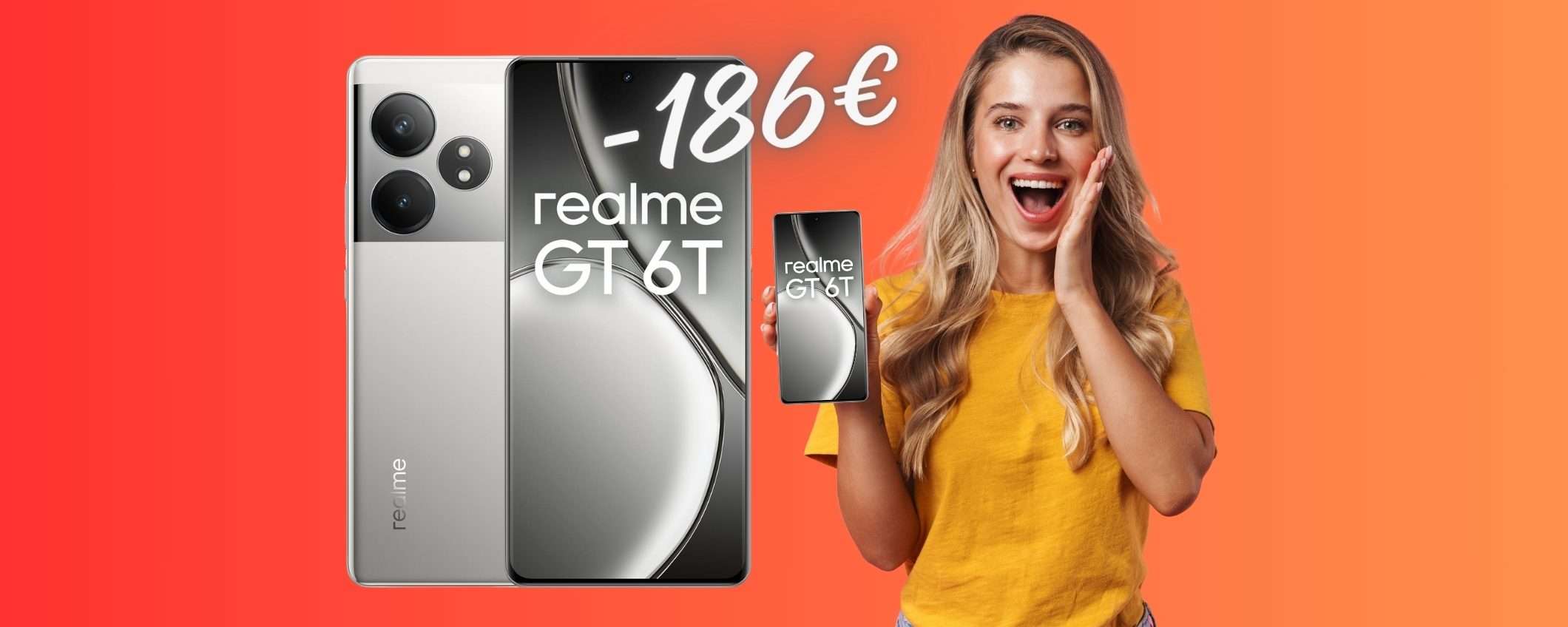 Realme GT 6T 5G (8+256GB) con lo SCONTO del 34% RISPARMI 186€