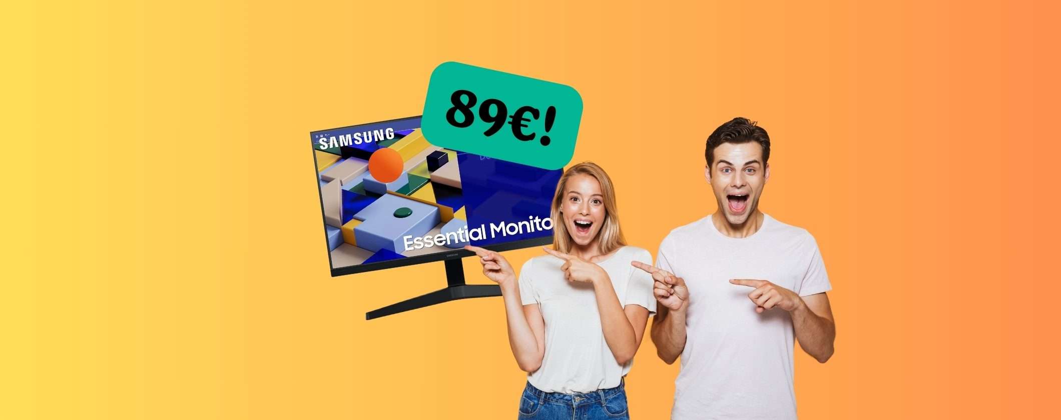 Samsung Monitor Essential a soli 89€ è FOLLIA su Amazon