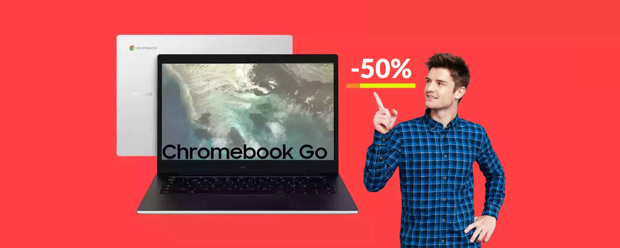 Samsung Galaxy Chromebook Go: offerta lampo al 50% (199€)