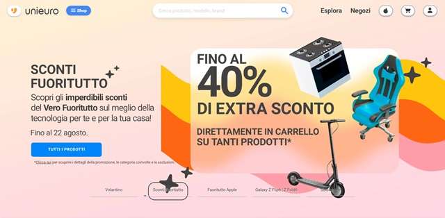 sconti fuoritutto unieuro