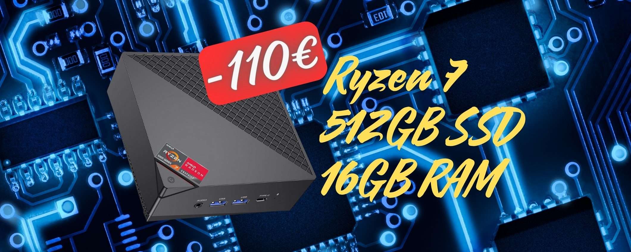 SCONTO ASSURDO di 110€ su Amazon per un Mini PC con Ryzen 7