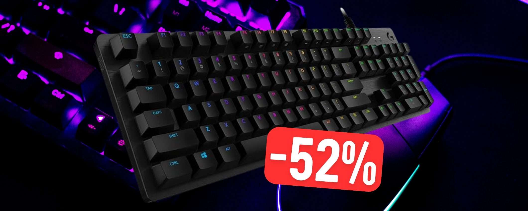 SCONTO di oltre 72€ per la mitica tastiera Logitech G512, ora tua a 66€