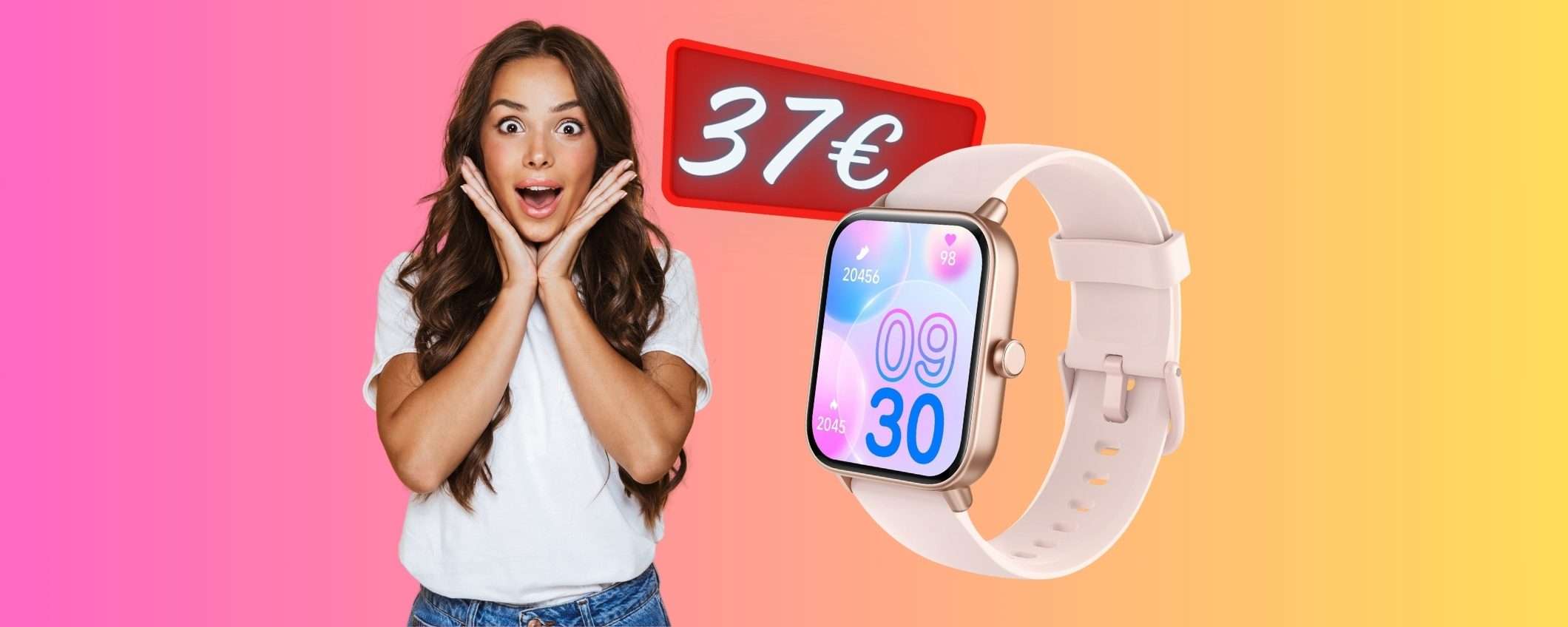 Smartwatch a PREZZO MINI con tante funzioni, anche risposta chiamate (37€)