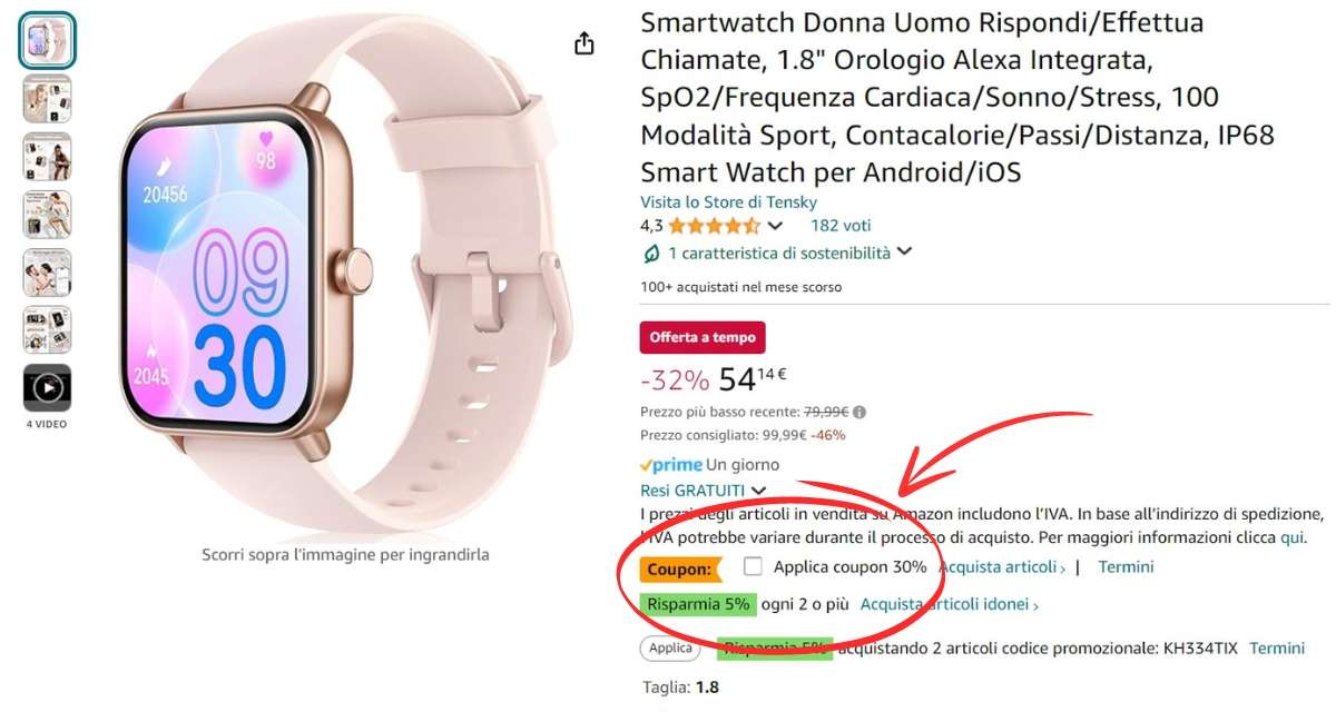 smartwatch-prezzo-mini-tante-funzioni-anche-risposta-chiamate-37e-coupon