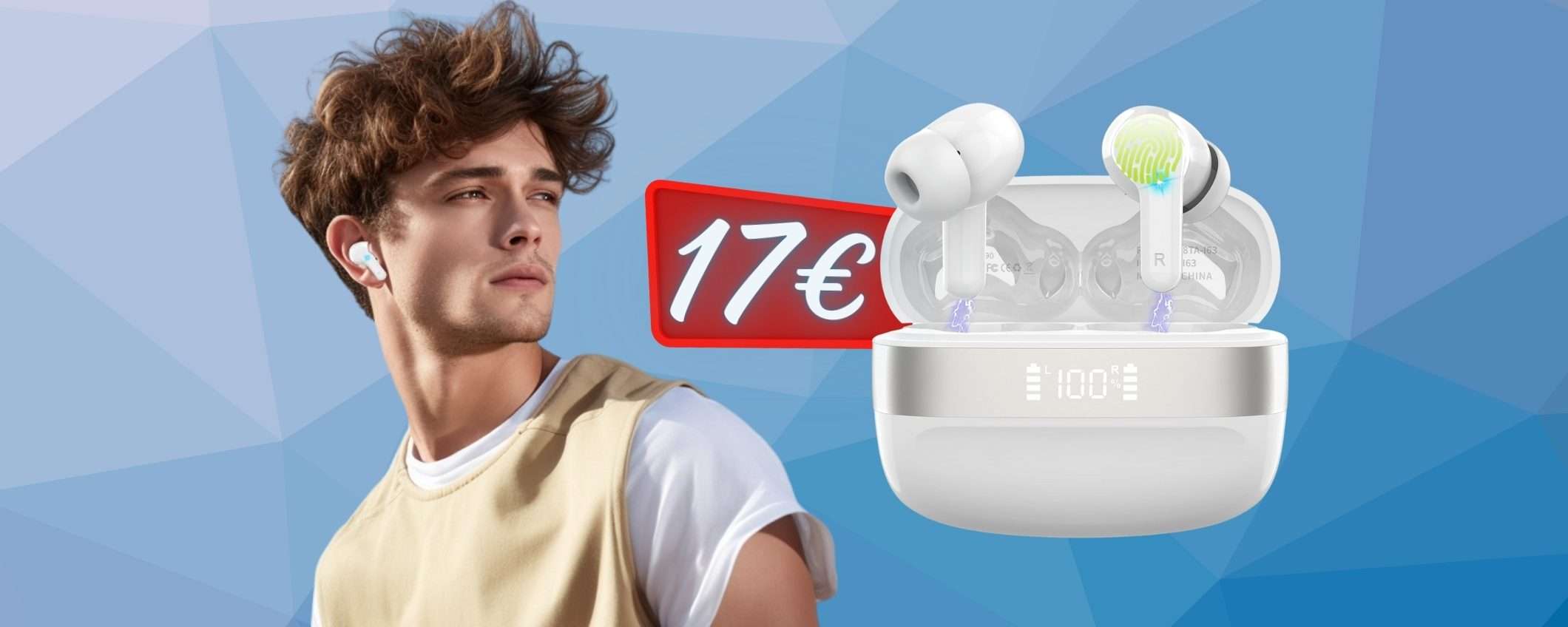 SOLO 17€ per queste BELLISSIME cuffiette Bluetooth con 48h di autonomia