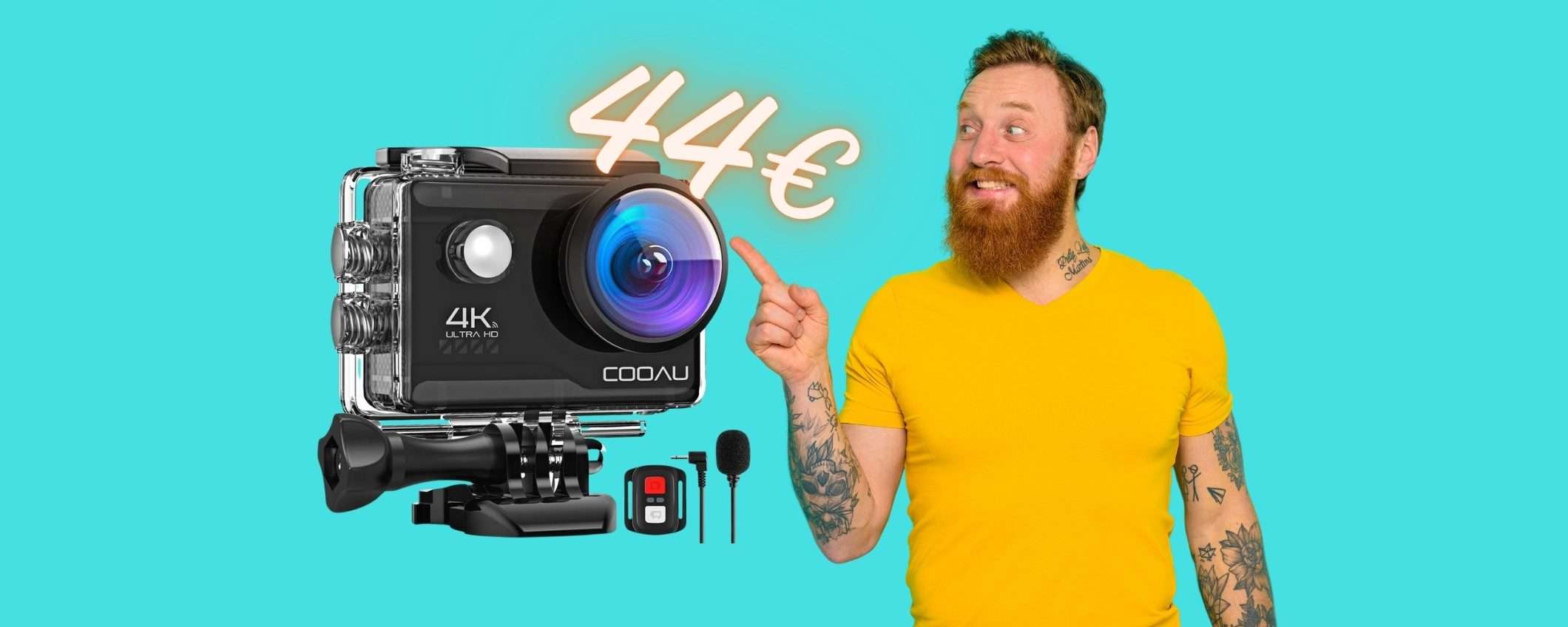 Solo 44€ per questa Action Cam HD 4K con sensore da 20MP (Amazon)