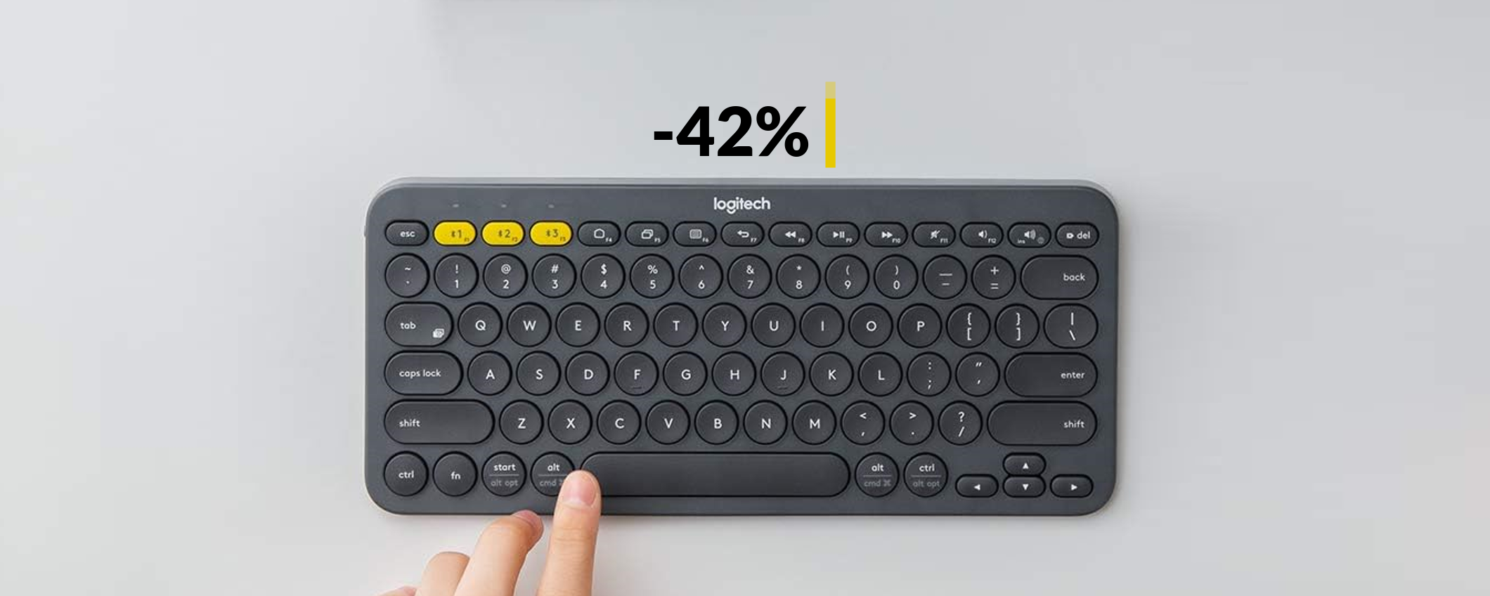 Tastiera Logitech multi-dispositivo: il prezzo crolla ad appena 34€