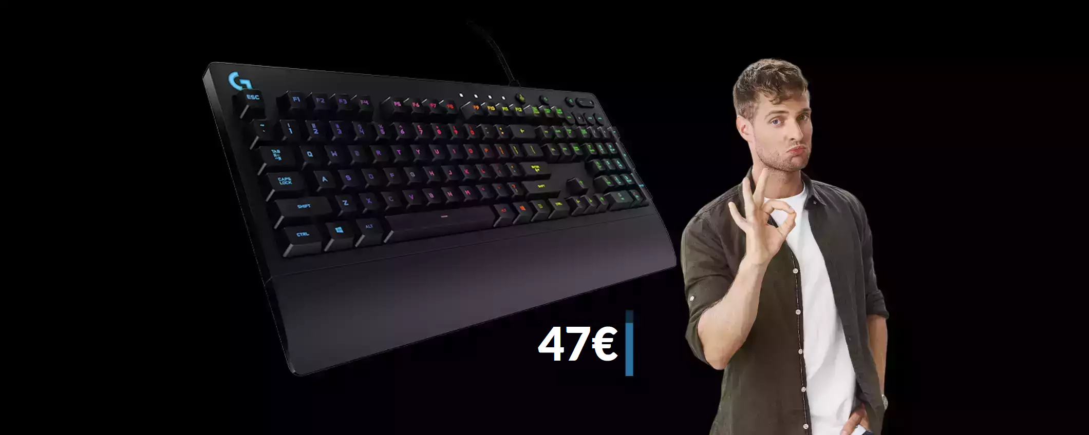 Tastiera gaming Logitech retroilluminata: va presa subito a 47€