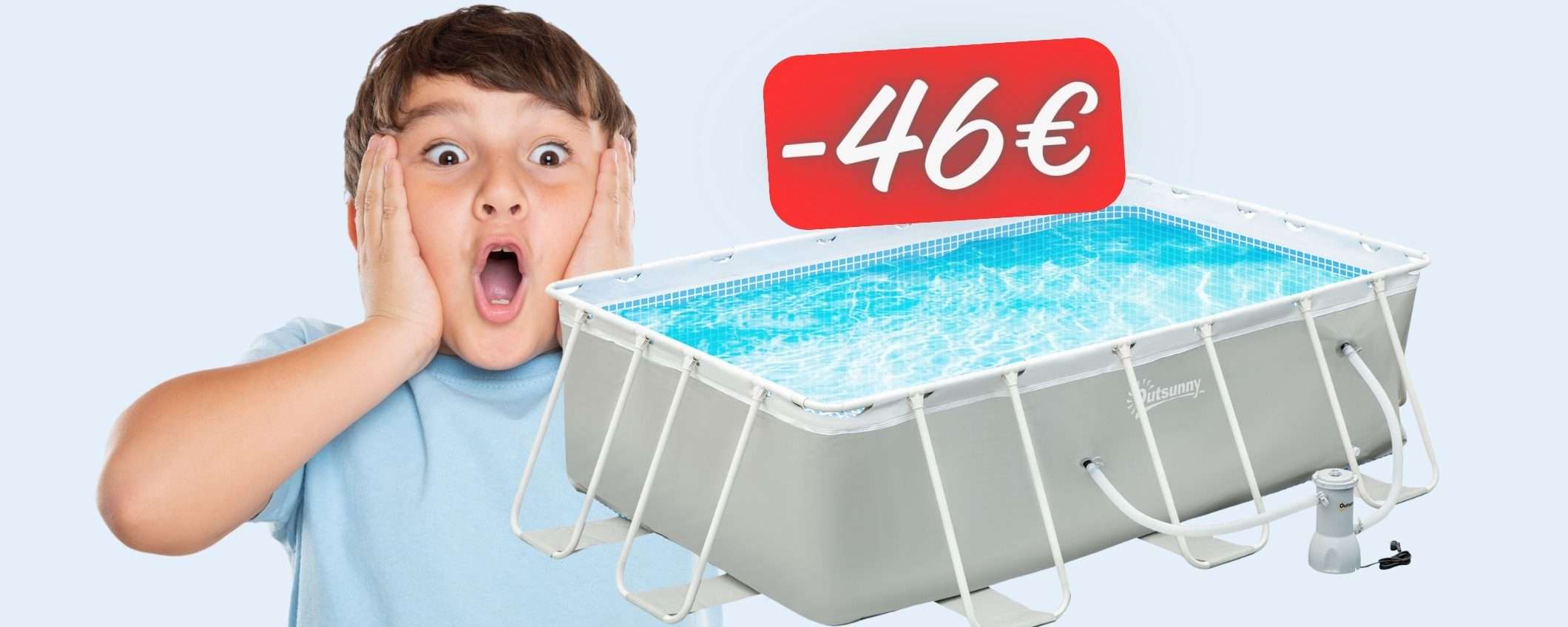 Le VACANZA non finiscono con questa PISCINA dotata di pompa (-46€)