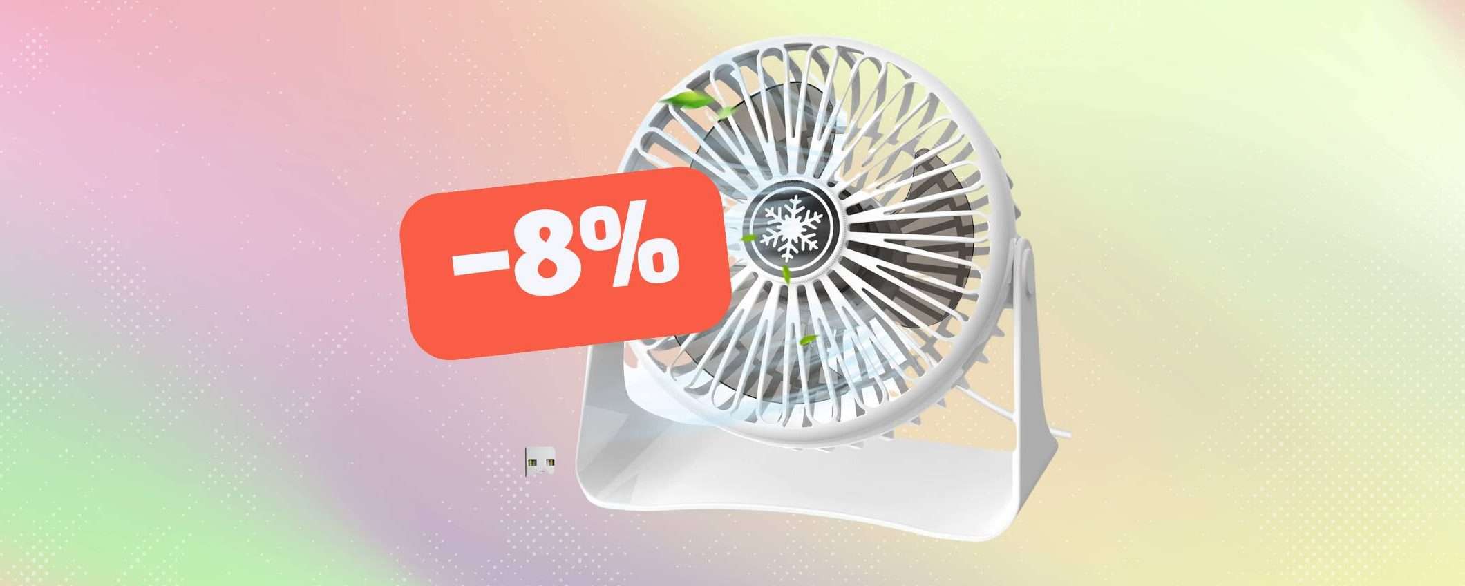 Con questo ventilatore USB non avrai più caldo davanti al PC (-8%)