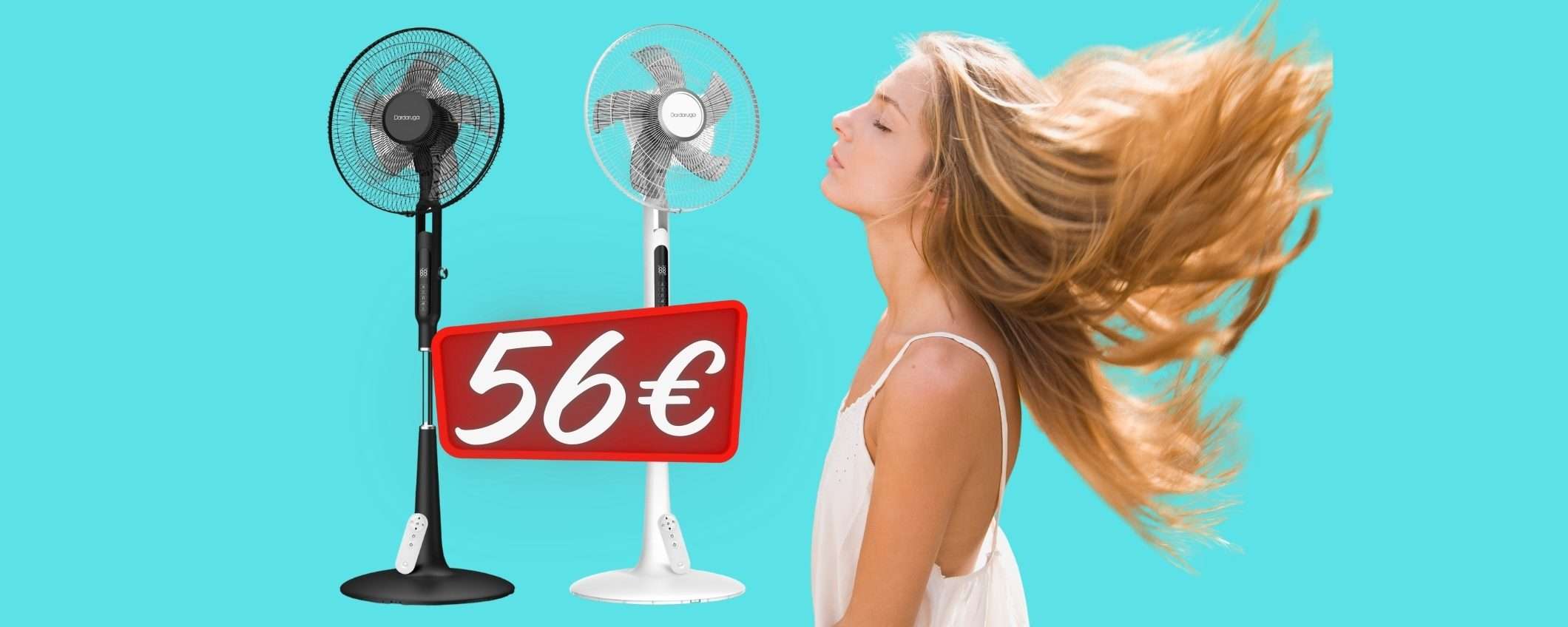 Ventilatore a piantana con display touch e telecomando incluso (solo 56€)