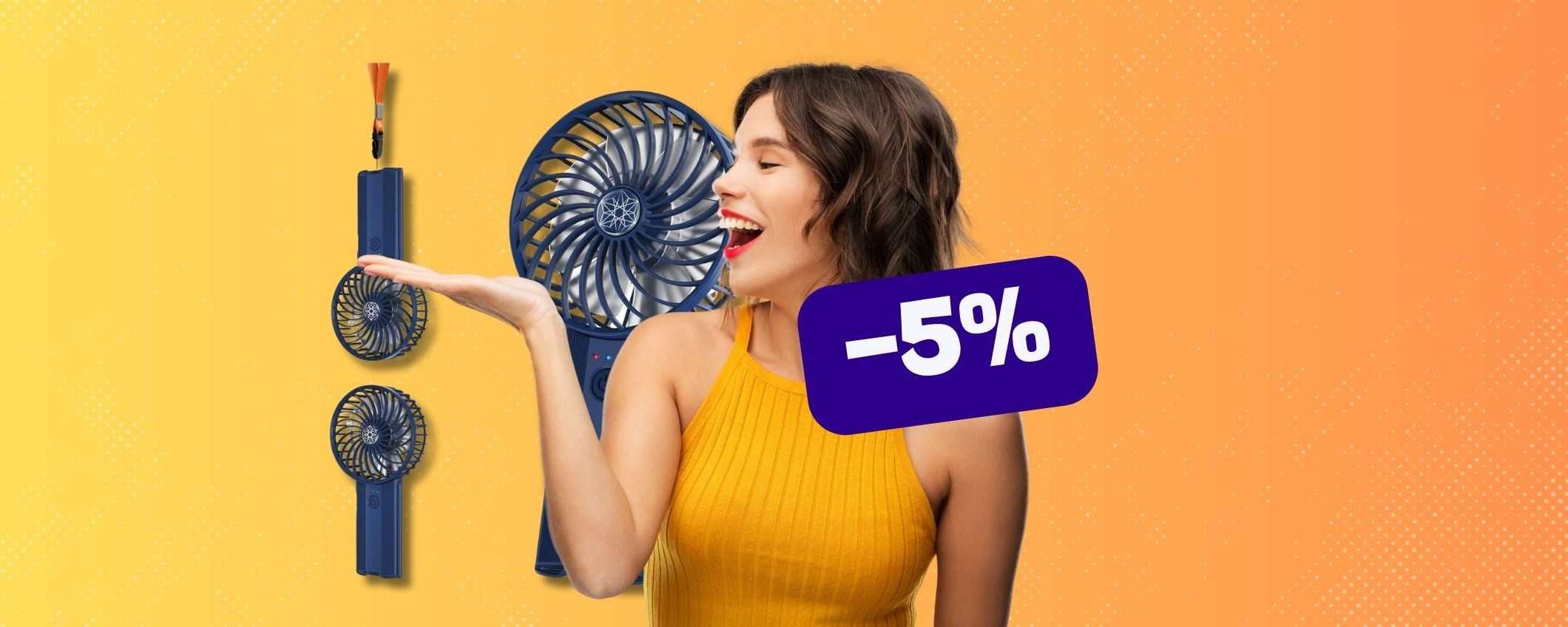 Combatti il caldo con questo mini ventilatore portatile (IMPERDIBILE)