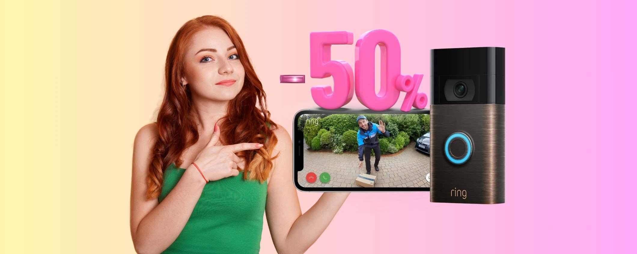 Videocitofono a batteria Ring Video Doorbell al MINIMO STORICO (-50%)