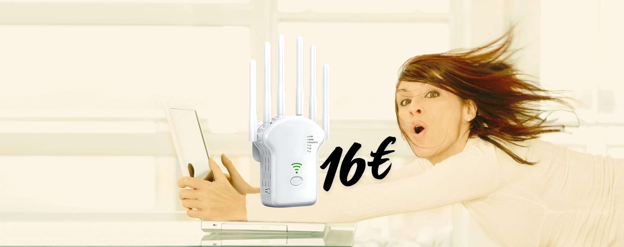 WiFi Extender con 6 antenne: SEGNALE POTENTE a 16€