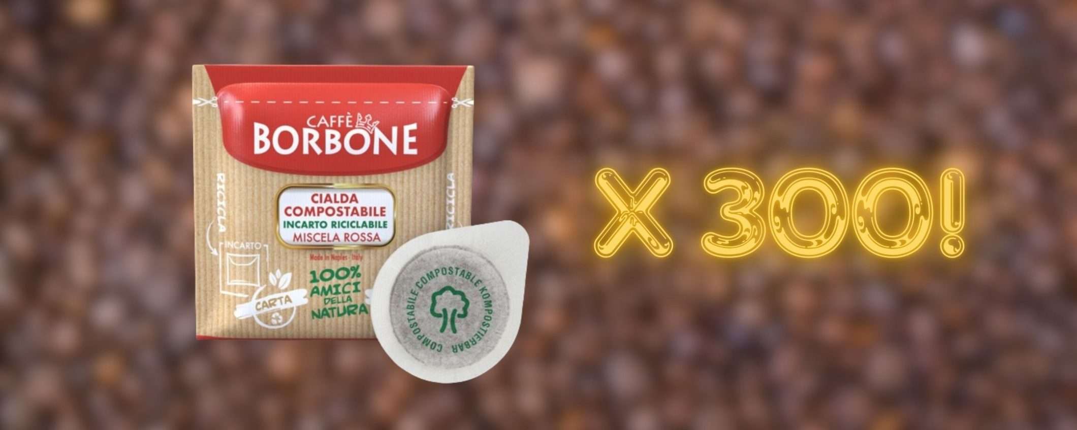 Caffè Borbone Miscela Rossa: 300 cialde filtro carta ESE a soli 44€ su eBay