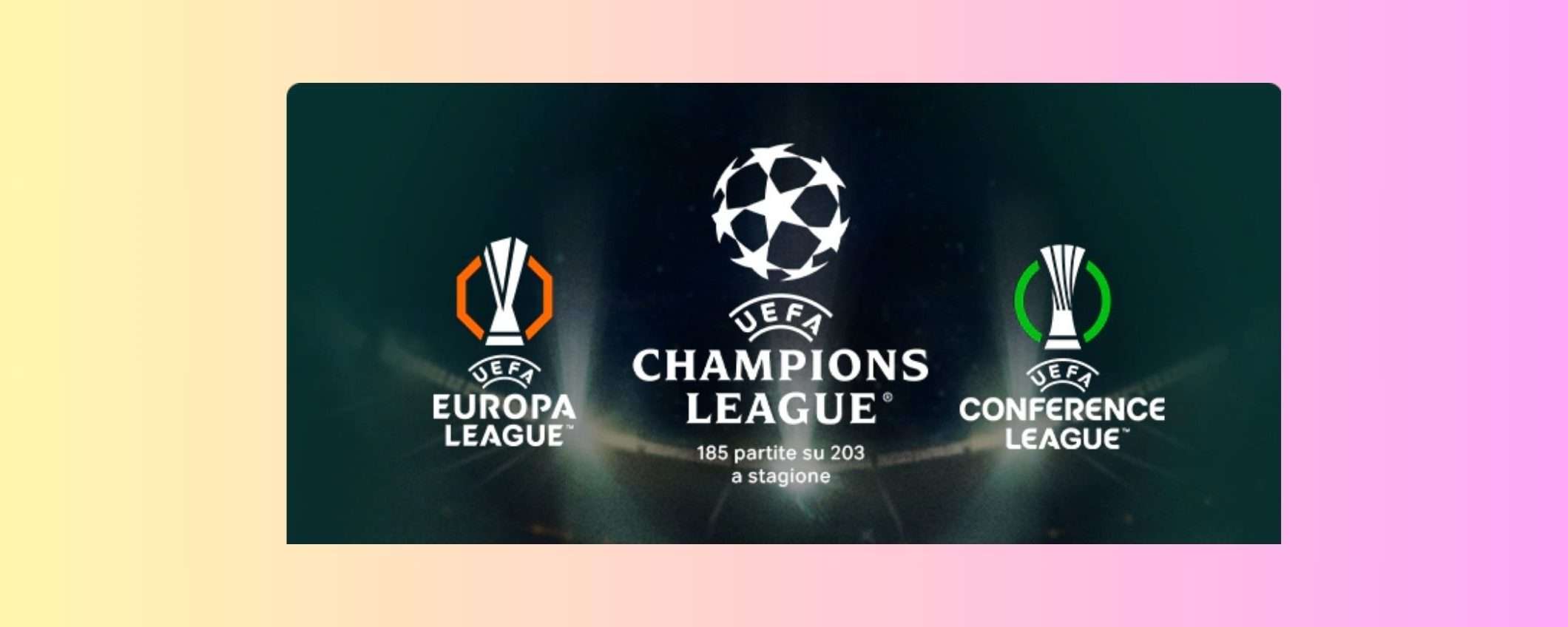 Guarda Champions League e le coppe europee su NOW: puoi risparmiare 120€ così