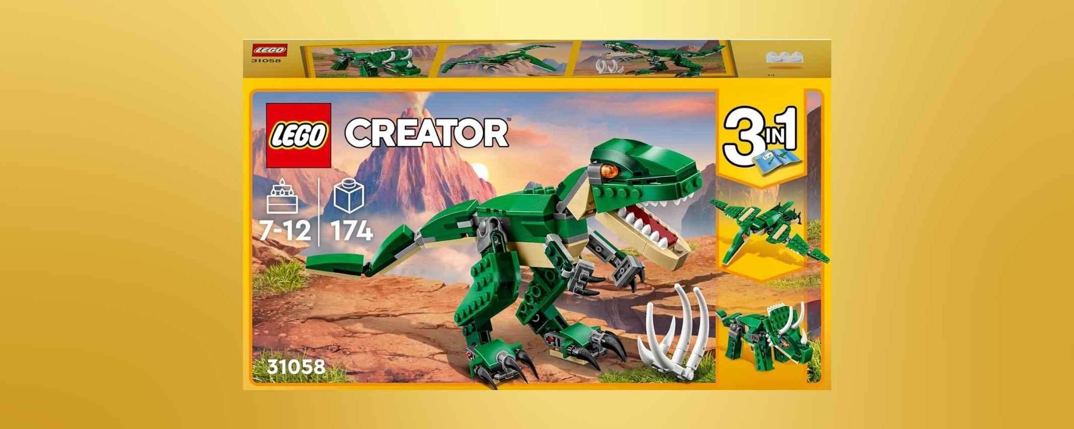 LEGO Creator Dinosauro 3-in-1: il set perfetto come idea regalo è in sconto