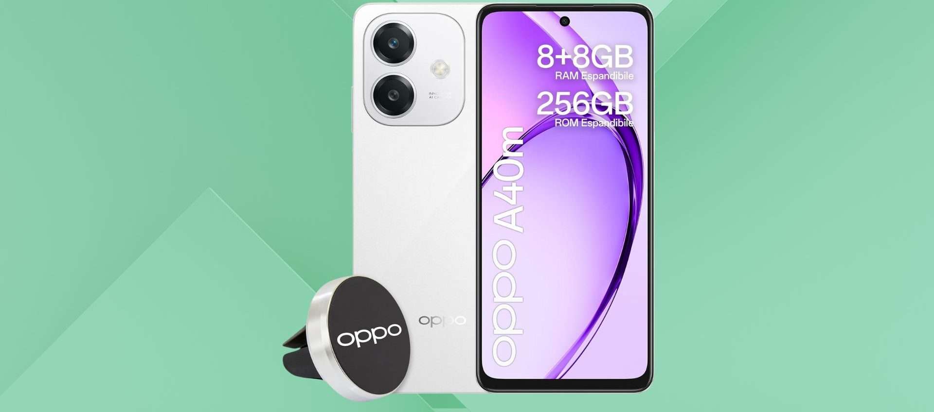 OPPO A40M in offerta a 169€: smartphone completo con fotocamera AI da 50 MP