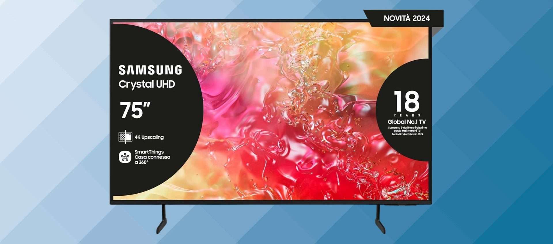 Samsung Smart TV 75'' Crystal UHD 4K: qualità eccezionale in offerta a 799€