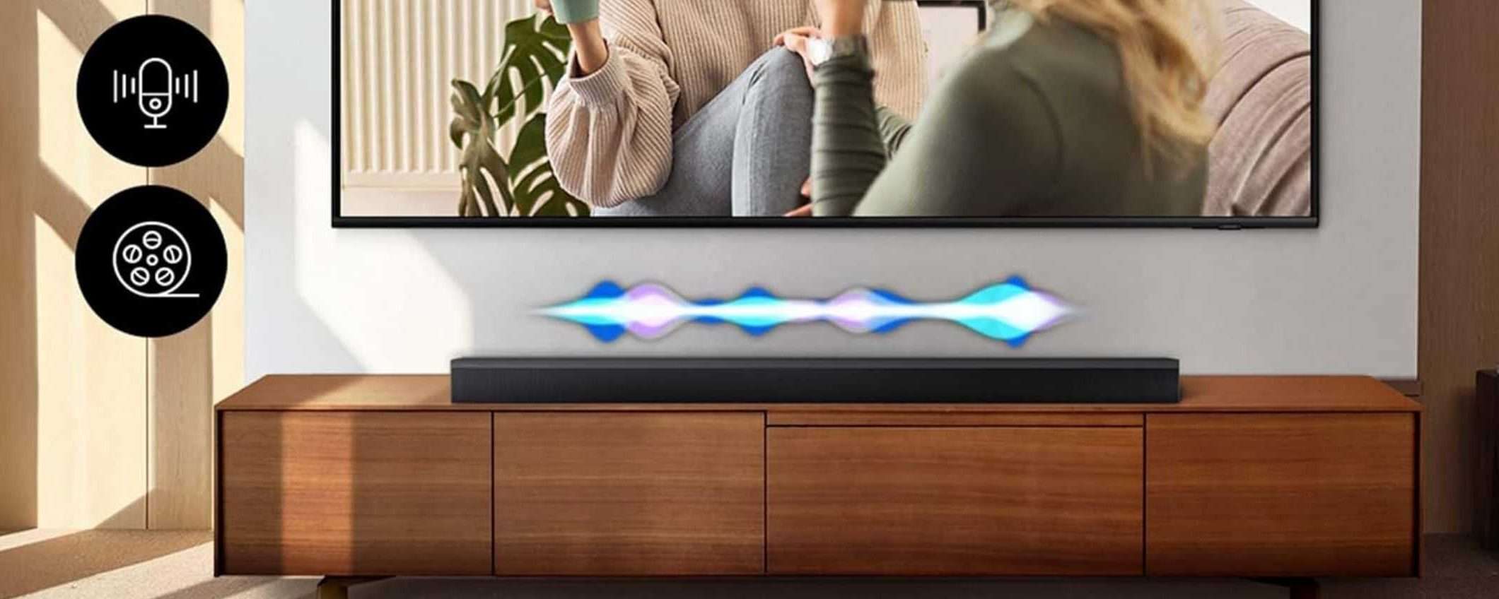 Soundbar Samsung 3.1 con surround in maxi sconto Amazon (-40%)