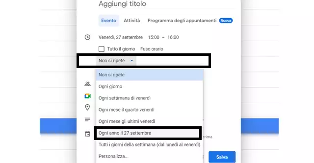 Come aggiungere i compleanni a Google Calendar creando un evento personalizzato