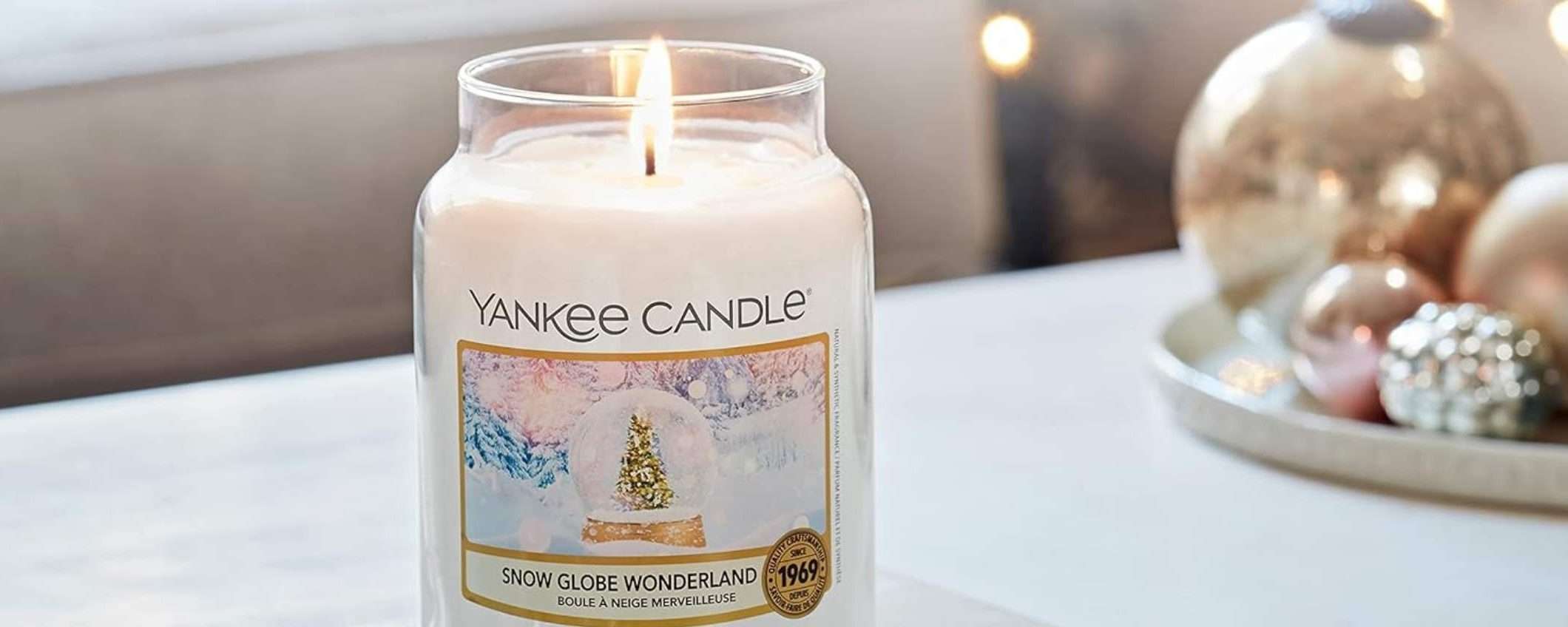 Yankee Candle Snow Globe: fantastico doppio sconto su Amazon