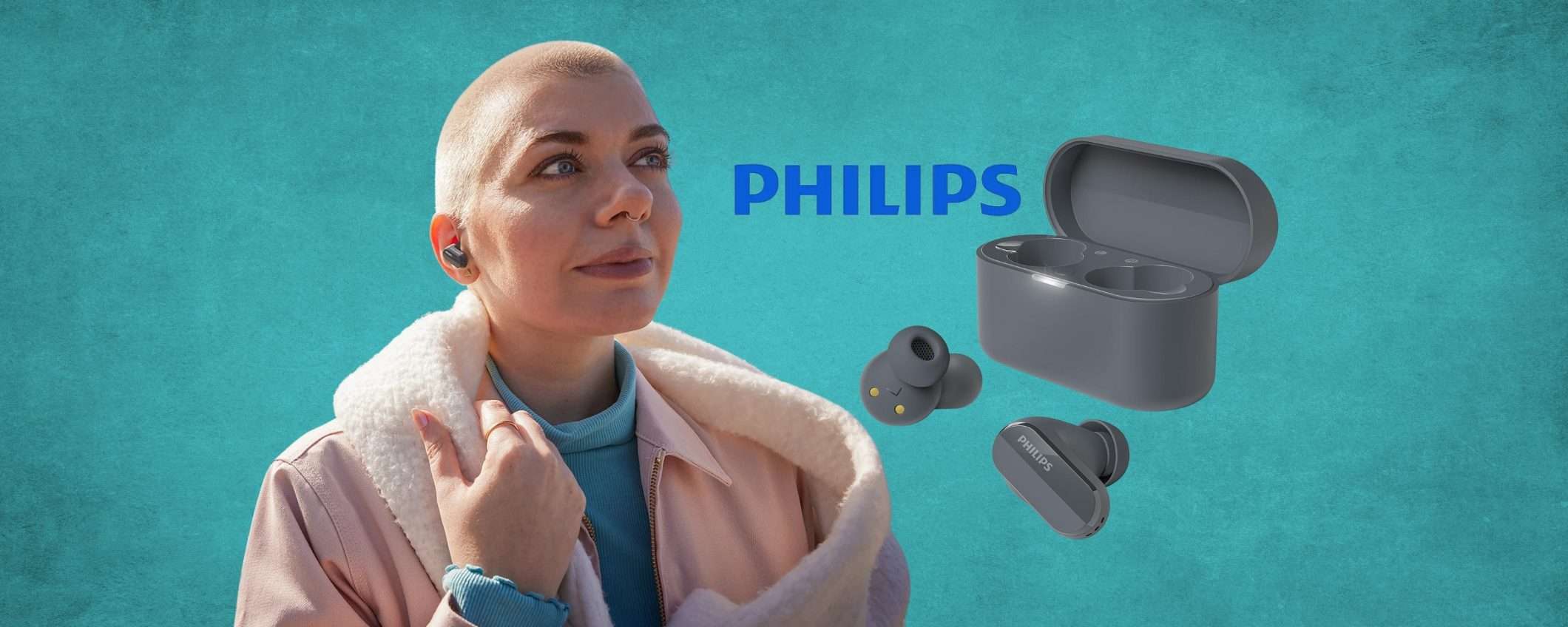 Auricolari wireless Philips a metà prezzo: multipoint e cancellazione rumore