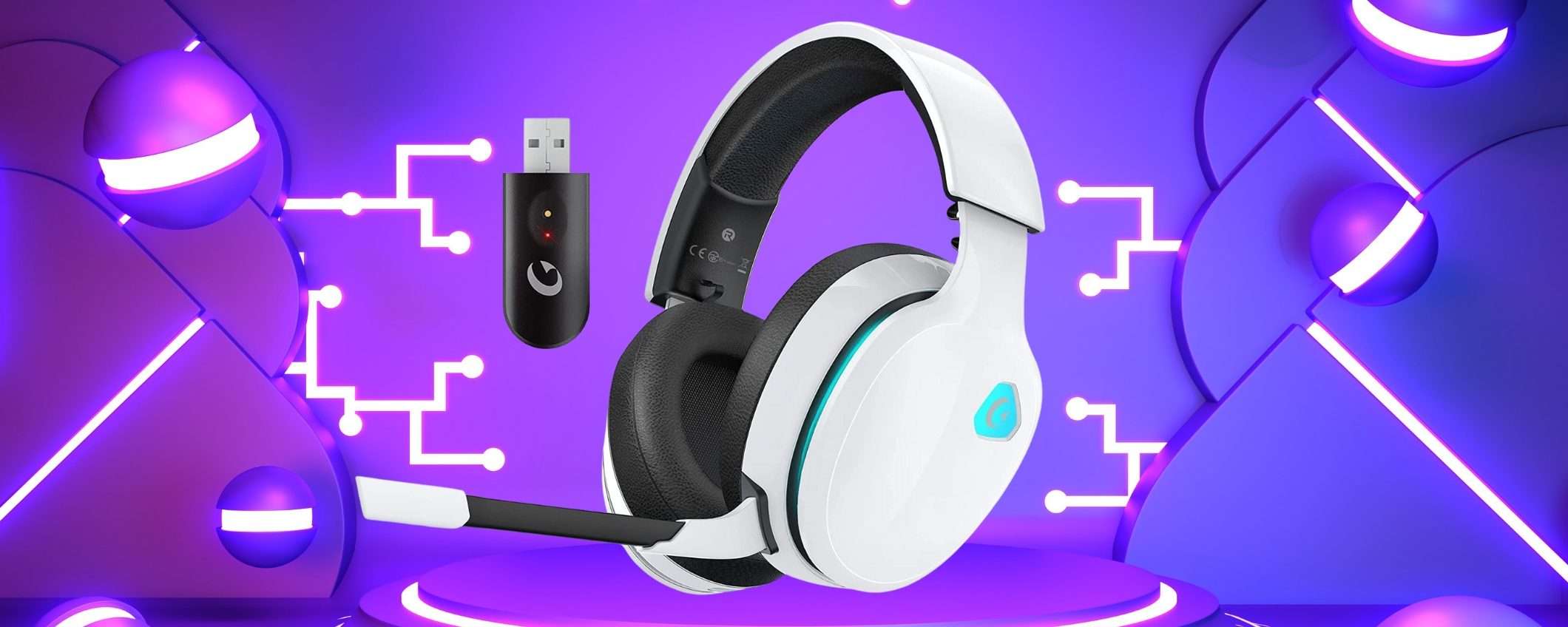 Cuffie wireless Gaming con connessione 3 in 1 e microfono staccabile (-20%)