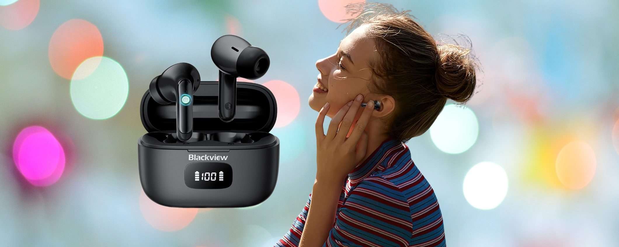 Cuffiette Bluetooth con 56 ore di audio e riduzione del rumore, scelta top