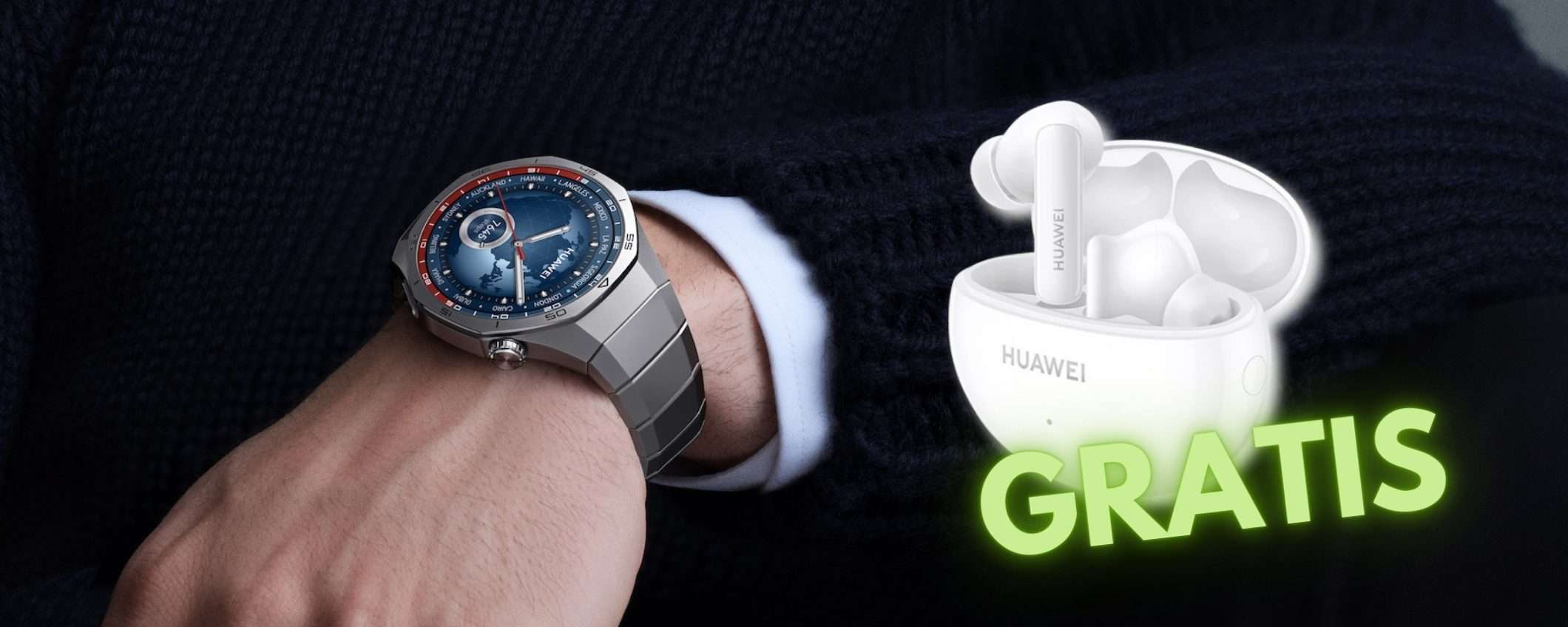 HUAWEI Watch GT5 Pro in PROMO: cuffie FreeBuds 5i in OMAGGIO e coupon esclusivo