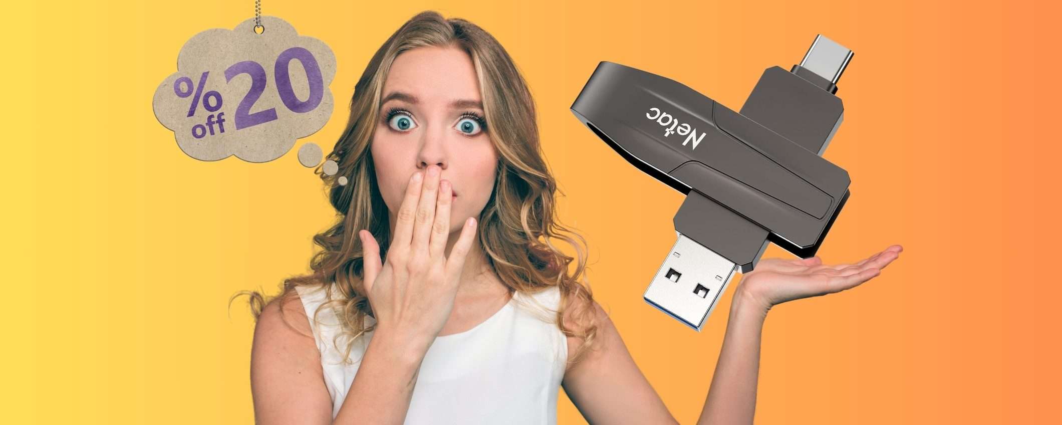 Pendrive da 1TB con velocità fino a 550 MB/s al 20% in meno