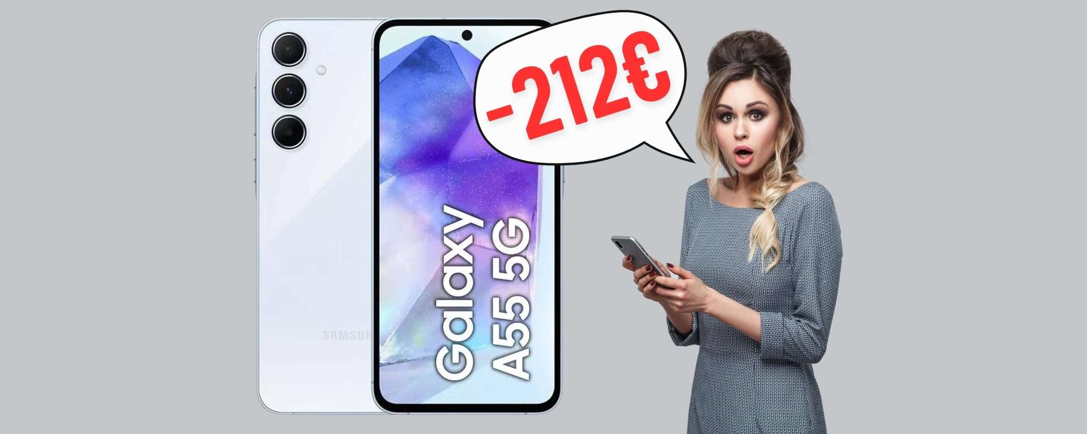 Samsung Galaxy A55 5G (8GB+256GB) su eBay a una follia, 212€ in meno