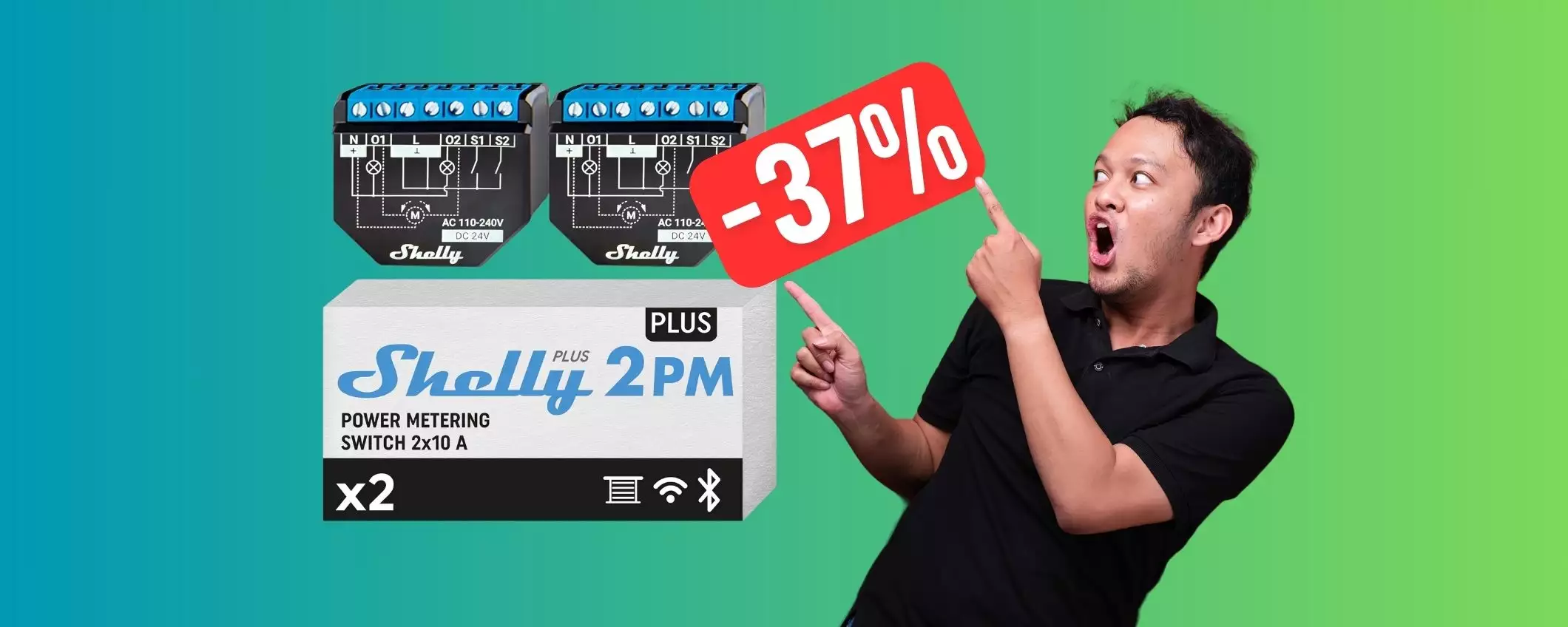 Shelly Plus (2Pz): il relè che rende ogni cosa Smart è tuo al 37%