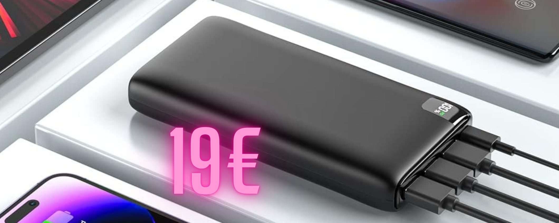 Solo 19€ per questo Power Bank potente e lo smartphone è sempre carico