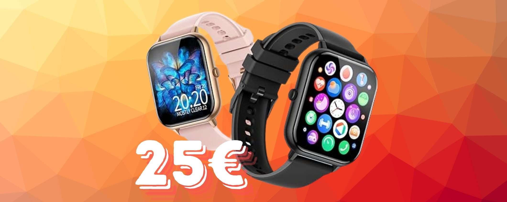 Solo 25€ per uno smartwatch con microfono e oltre 110 modalità sport