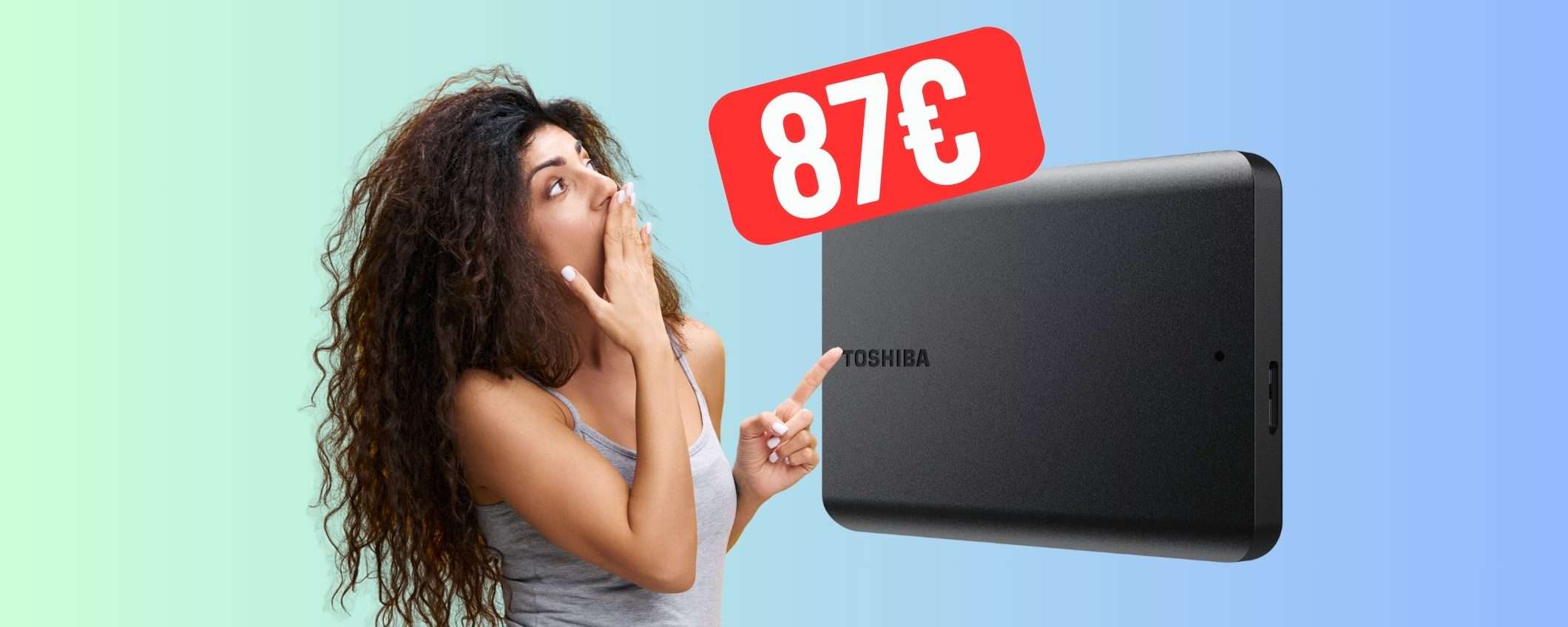 Toshiba Canvio Basics: Hard Disk esterno portatile da 4TB a 87€