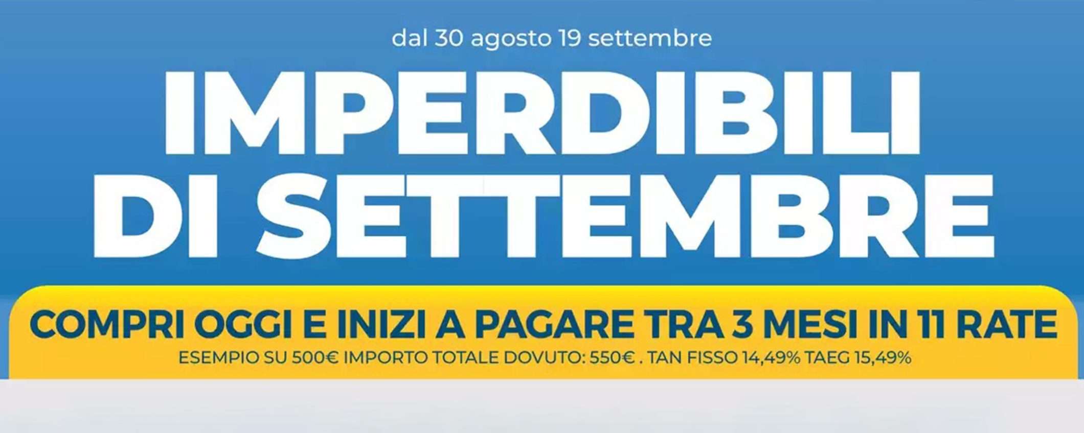 Nuovo volantino Sinergy: acquista a settembre e inizia a pagare fra 3 mesi