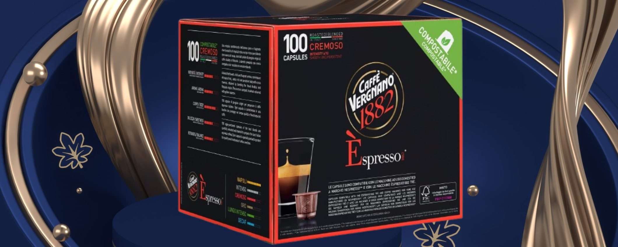 Caffe Vergnano: 0,16€ per le capsule tipo Nespresso, promo scorta WOW (-50%)