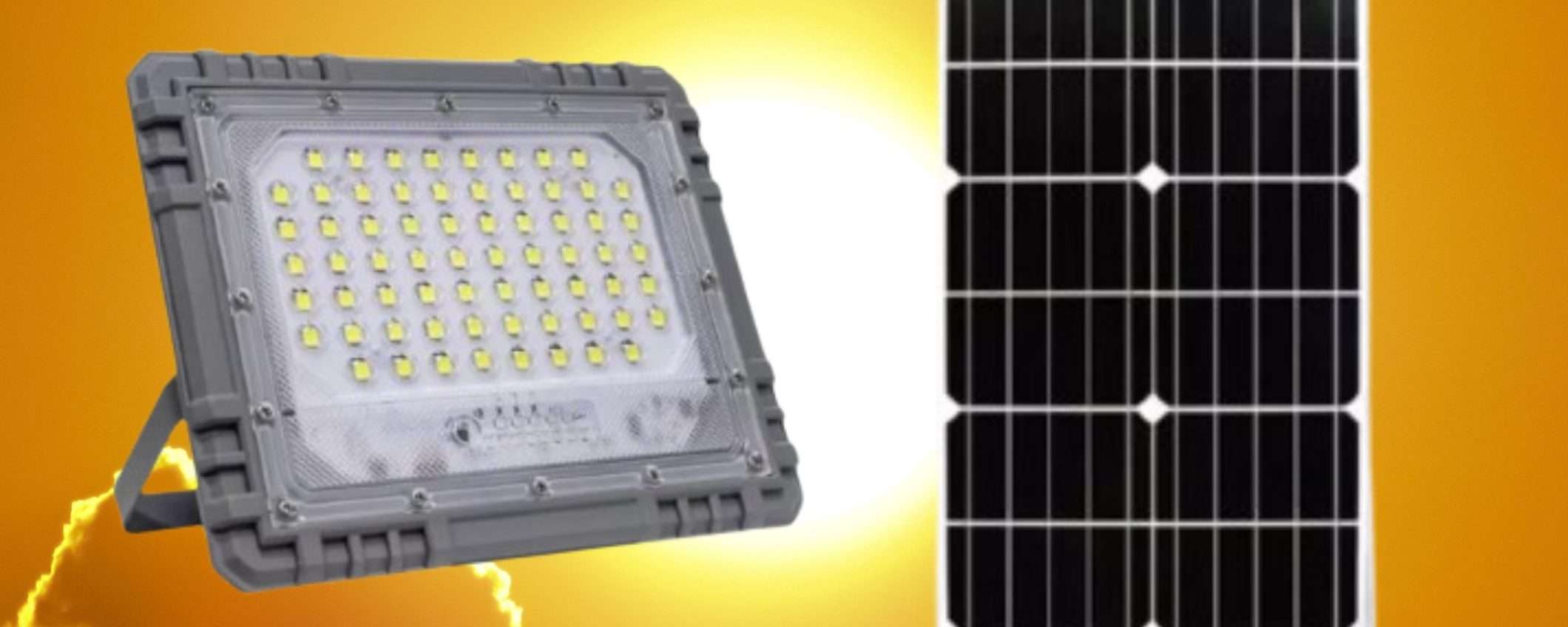 Faro solare da 400W a 38€: luminosità ENORME, zero spese in bolletta